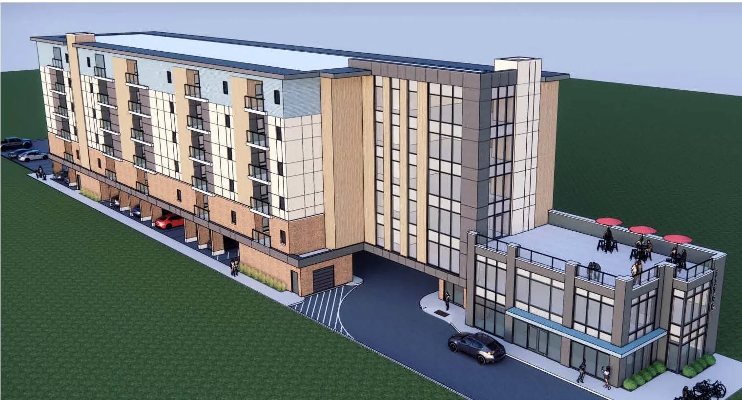 Rendering of the proposed Desjardins building from above